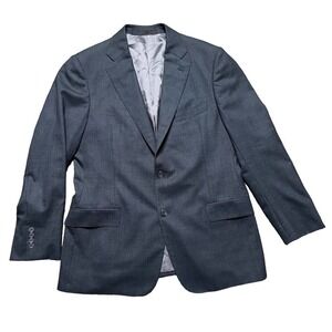 Mens J Hilburn Blazer Sport Coat Gray Jacket Two Button Wool 42R Tailored Fit